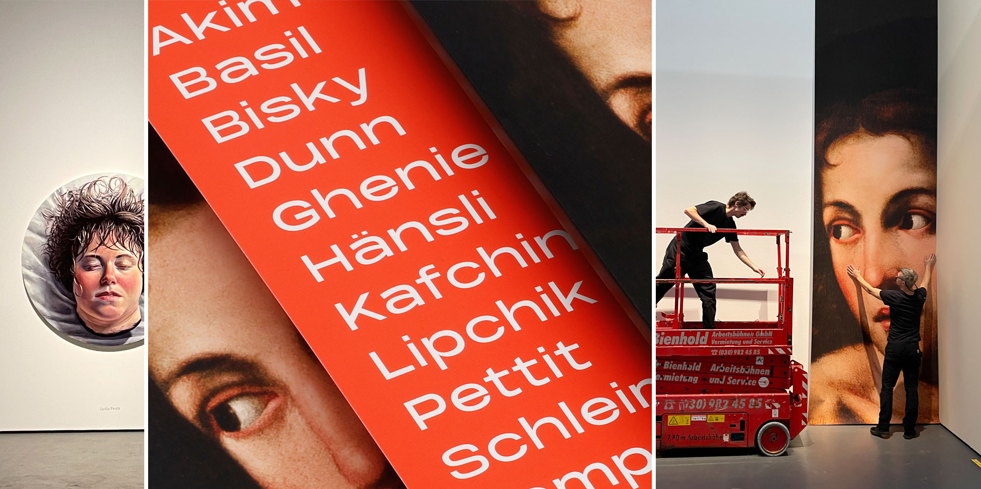Ausstellungsdesign für Sirani mit Norbert Bisky, Adrian Ghenie und Cornelia Schleime in der Galerie Judin